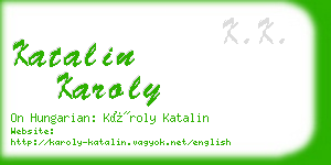 katalin karoly business card